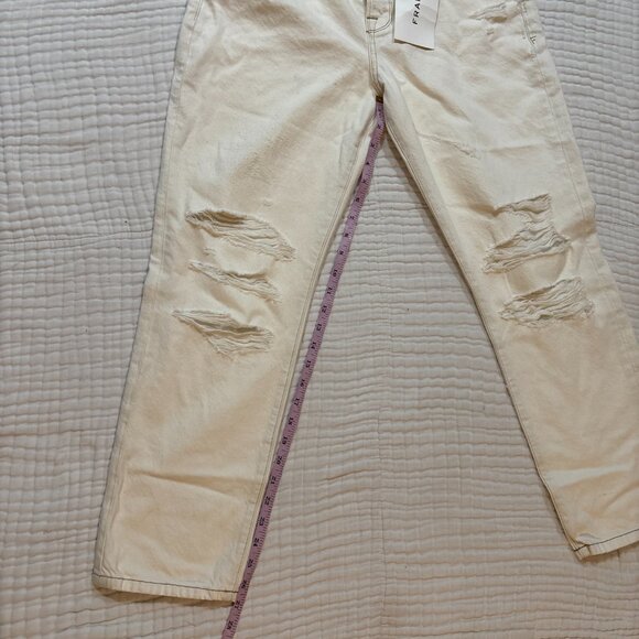 NWT FRAME Le Original Off-White Distressed High Rise Jeans – Women’s 28 - Picture 8 of 14